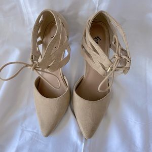 Nude Lace Up Heels